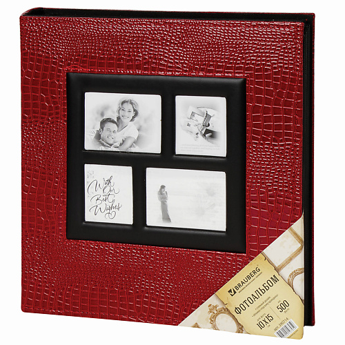 Фотоальбом BRAUBERG Фотоальбом на 500 фото 10*15 см, красный